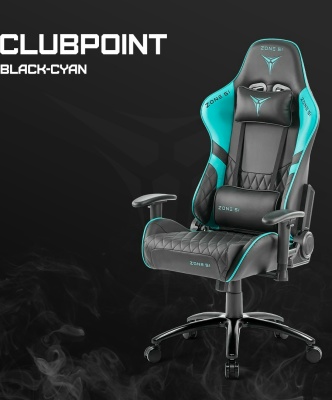 Компьютерное кресло ZONE 51 CLUBPOINT Black-Cyan